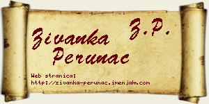 Živanka Perunac vizit kartica